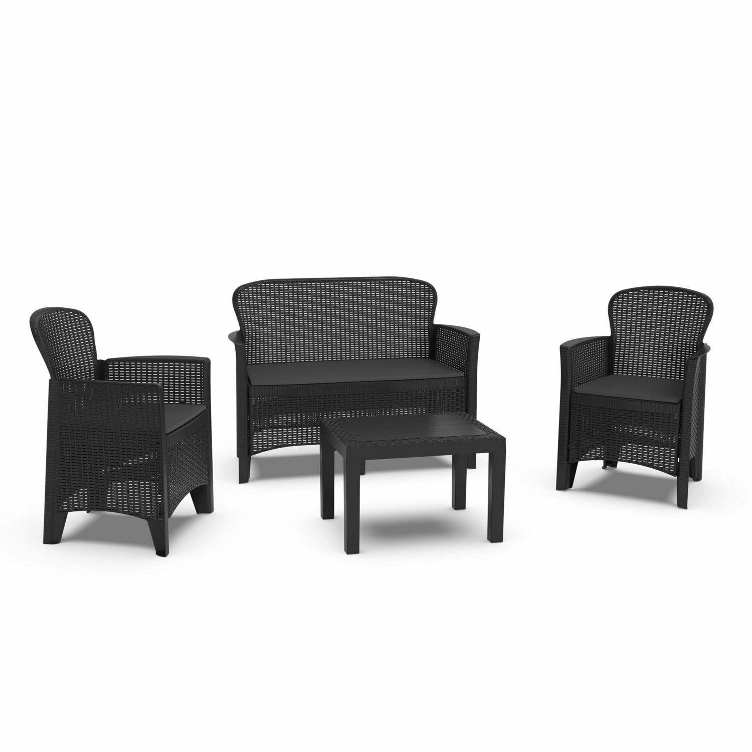 PROGARDEN - Set da giardino Jungle Antracite Linea Rattan
