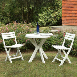 PROGARDEN - Set giardino bianco con tavolo e due sedie