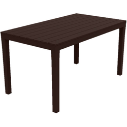 PROGARDEN - Tavolo da giardino Sumatra 138x78 cm in plastica marrone