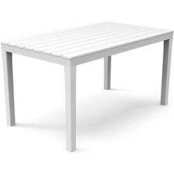 PROGARDEN - Tavolo Sumatra da giardino bianco in plastica - 138x78cm