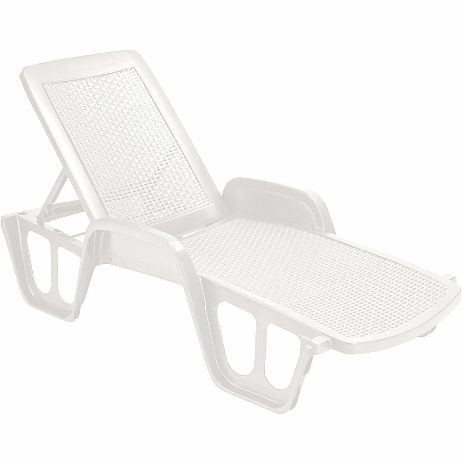 PROGARDEN - Lettino prendisole Pool Impilabile Bianco Linea Rattan