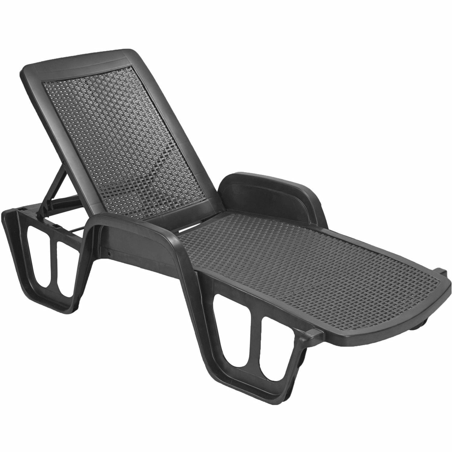 PROGARDEN - Lettino prendisole Pool Impilabile Antracite Linea Rattan