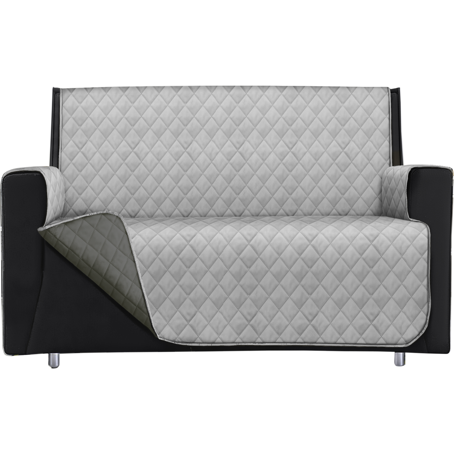 FRATELLI ZAMBETTI - Copridivano Lello Bicolor 2 posti Grigio Chiaro e Grigio Scuro 223x180 cm
