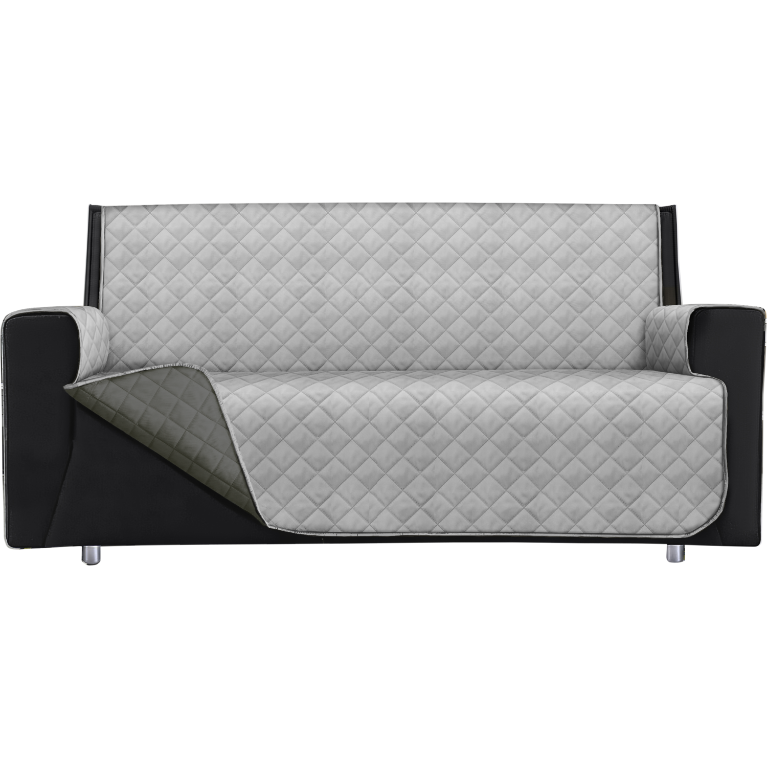 FRATELLI ZAMBETTI - Copridivano Lello Bicolor 3 posti Grigio Chiaro e Grigio Scuro 279x180 cm