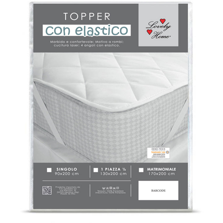 FRATELLI ZAMBETTI - Topper trapuntato con elastici per letto matrimoniale 170x200 cm