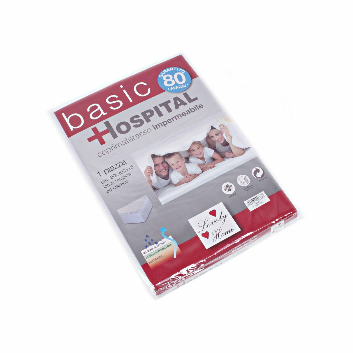 FRATELLI ZAMBETTI - Coprimaterasso Impermeabile Hospital 1 Piazza – Lovely Home - 90x200+25 cm