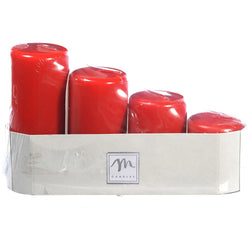 MERCURY - Candele Avvento colore rosso - set 4 pezzi