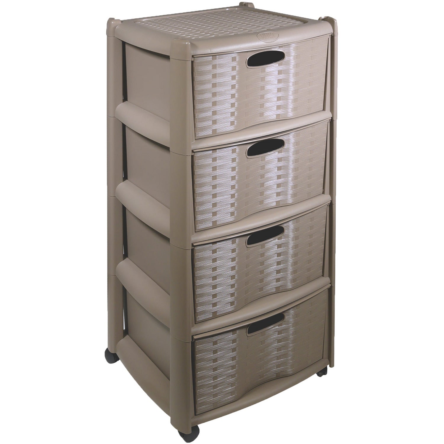 DUPLAST - Cassettiera 4 cassetti tortora Linea House rattan - h80x39x39 cm