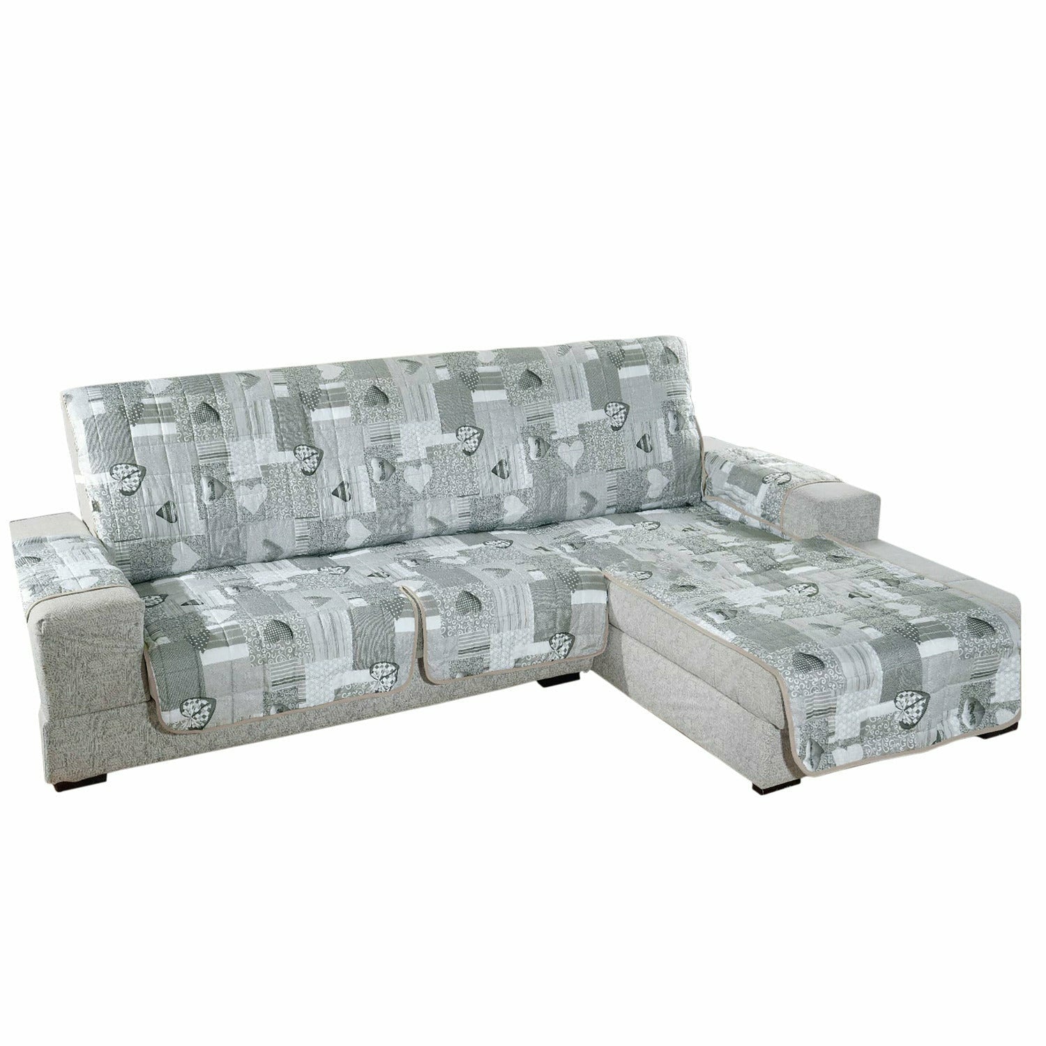 VALTEX - Copridivano Kino Plus Trapuntato 4 posti Double Face Grigio 290x210 cm