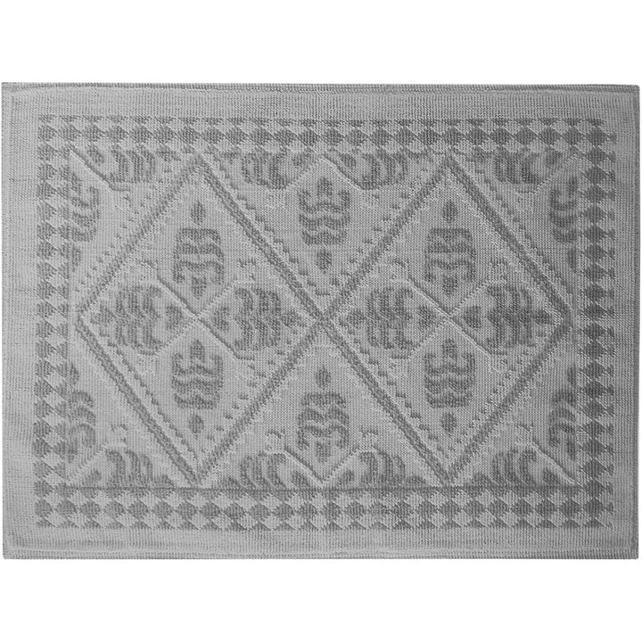 VALTEX - Tappeto rettangolare Sassari in cotone e poliestere grigio - 60x110 cm