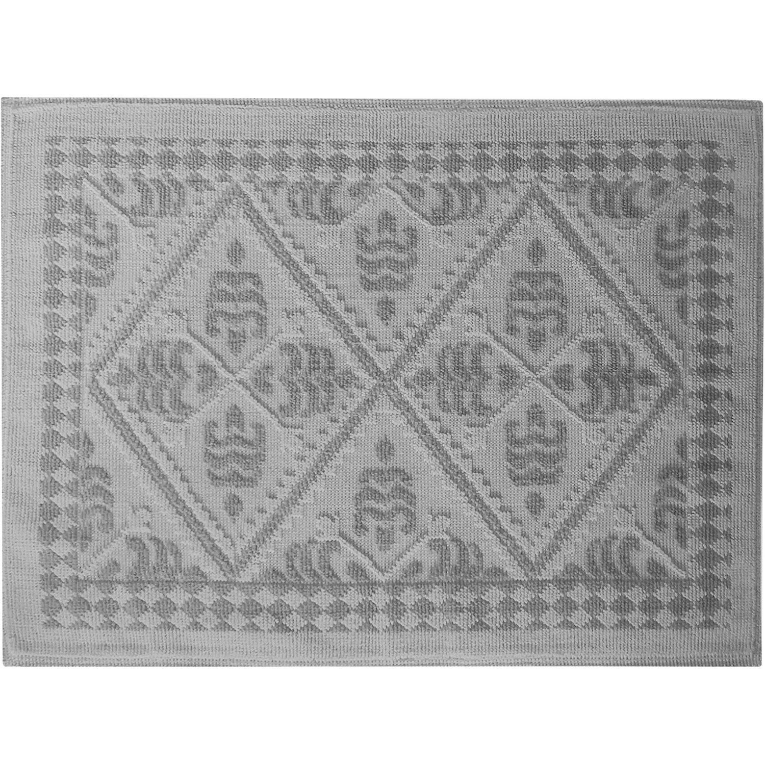 VALTEX - Tappeto Rettangolare Sassari in cotone e poliestere Grigio 70x120 cm