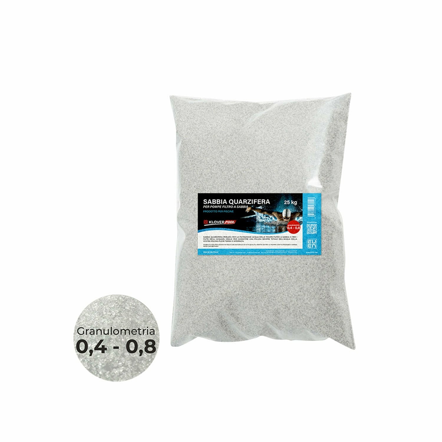 EVEN - Sacco sabbia di quarzo 0,4-0,8 per pompe filtro a sabbia 25 kg