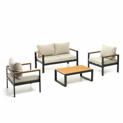 CASA COLLECTION - Set giardino divano con 2 poltrone e tavolino in alluminio