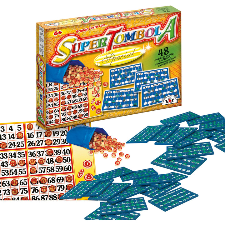 EDIZIONE MARCA STELLA - Super Tombola Special 48 cartelle - Gioco Classico da Tavolo