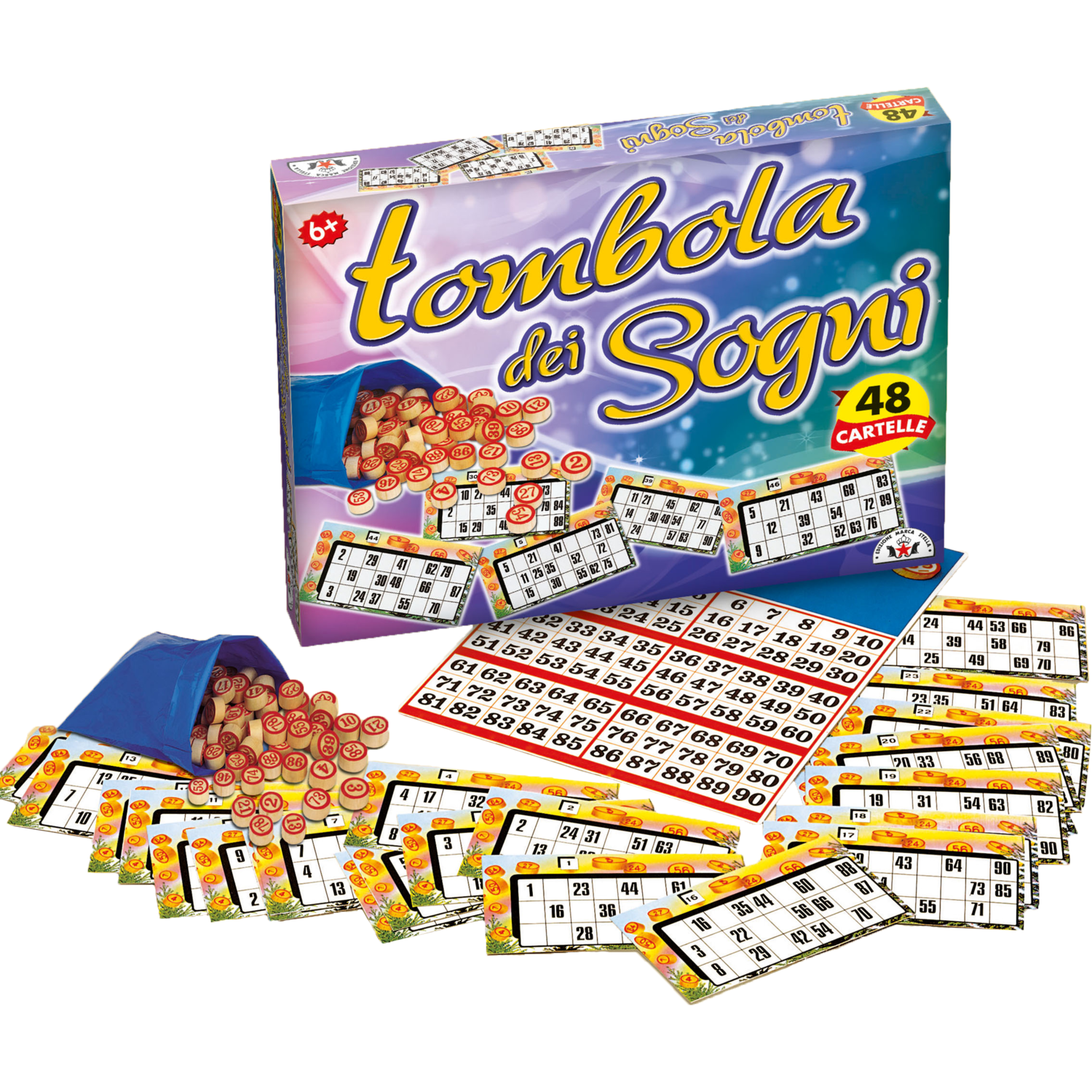 EDIZIONE MARCA STELLA - Tombola dei Sogni con 48 Cartelle - Gioco Classico da Tavolo
