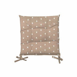 VESTIAMO CASA - Cuscino per sedia colore beige con decoro cuori - 40x40 cm