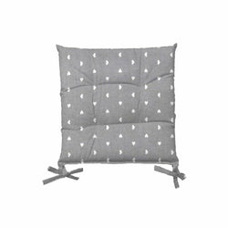 VESTIAMO CASA - Cuscino per sedia colore grigio con decoro cuori - 40x40 cm