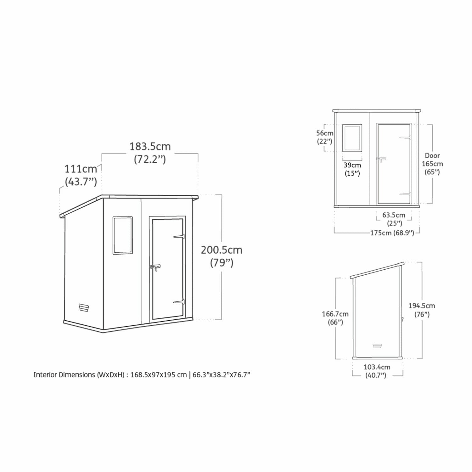 KETER - Casetta da giardino Beige Manor Pent 6x4 - h200,5x183,5x111 cm