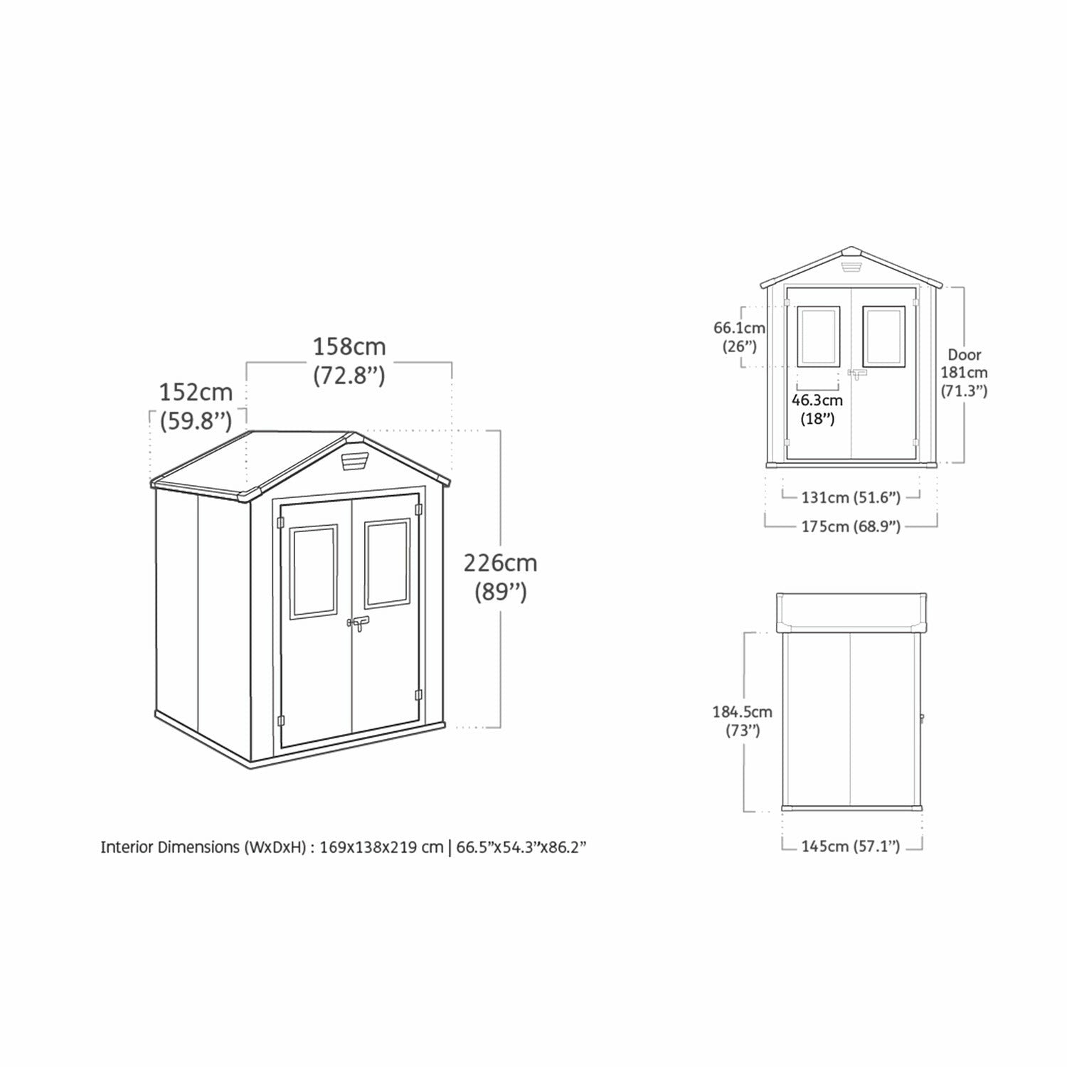 KETER - Casetta da giardino grande beige Manor 6x5 - h226x185x152 cm