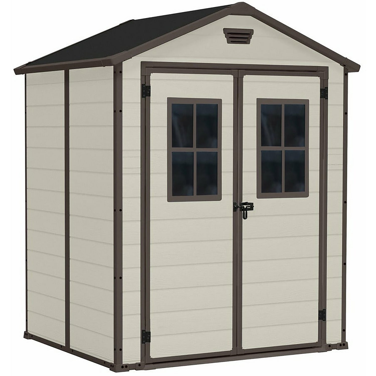 KETER - Casetta da giardino grande beige Manor 6x5 - h226x185x152 cm