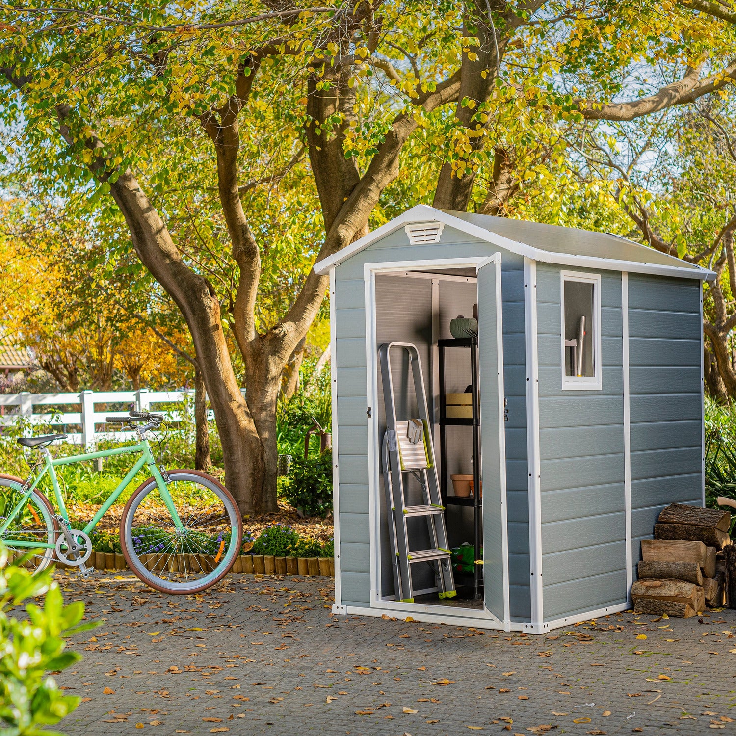 KETER - Casetta da giardino grande grigio Manor 4x6 - h198x192x130 cm
