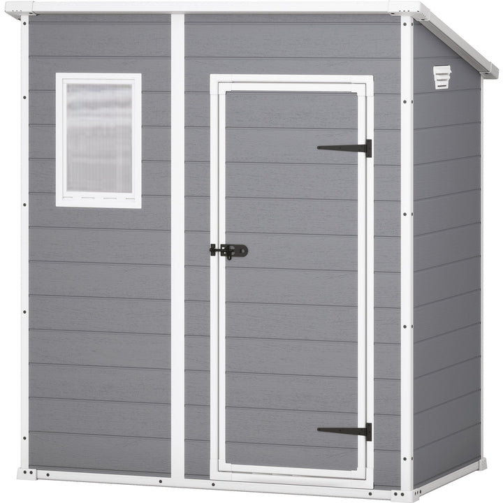 KETER - Casetta da giardino Grigio Manor Pent 6x4 - h200,5x183,5x111 cm