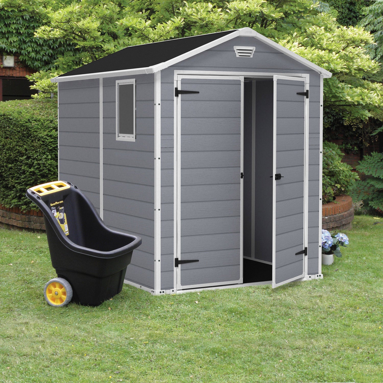 KETER - Casetta da giardino grande grigio Manor 6x8 - h227x237x185,5 cm