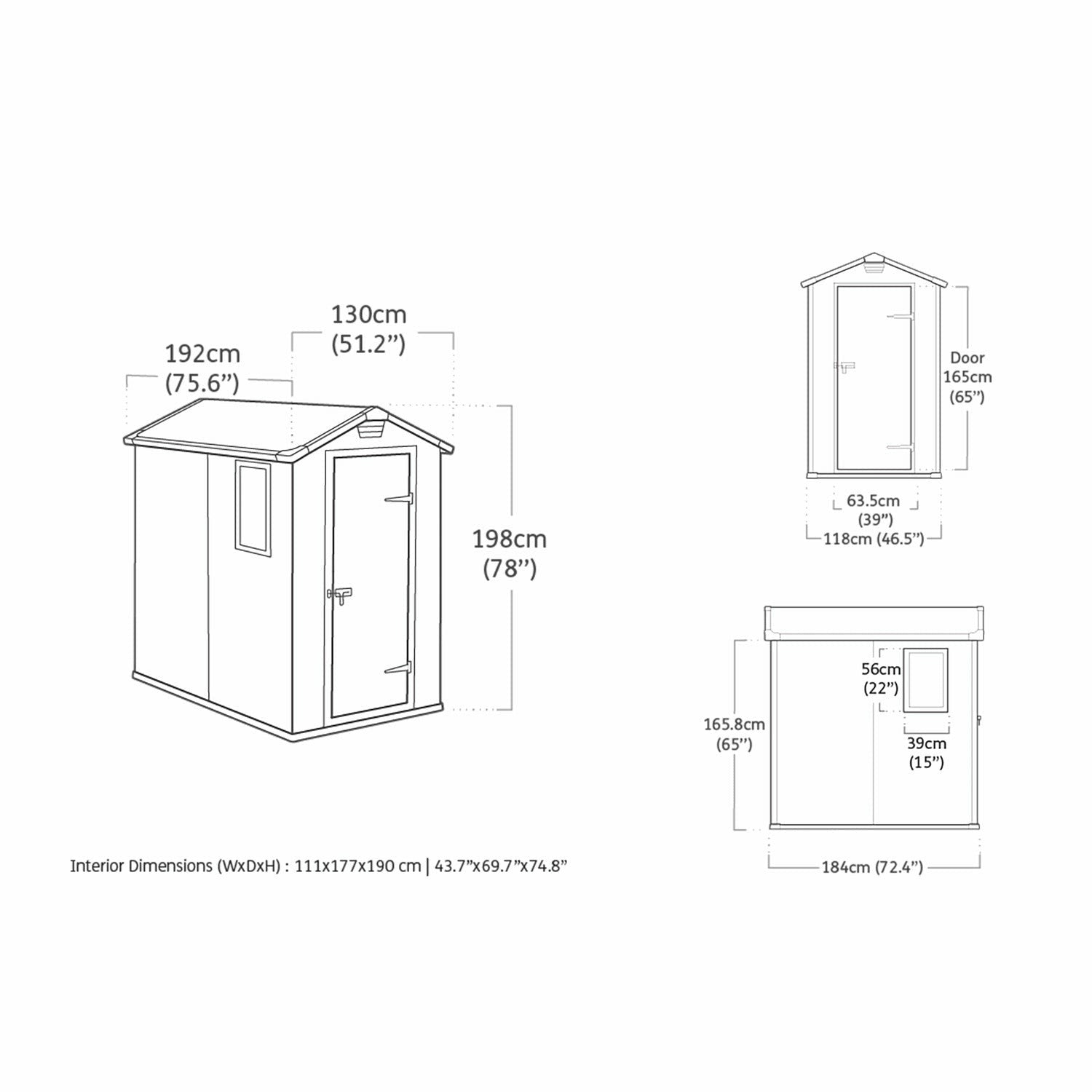 KETER - Casetta da giardino grande beige Manor 4x6 - h198x192x130 cm