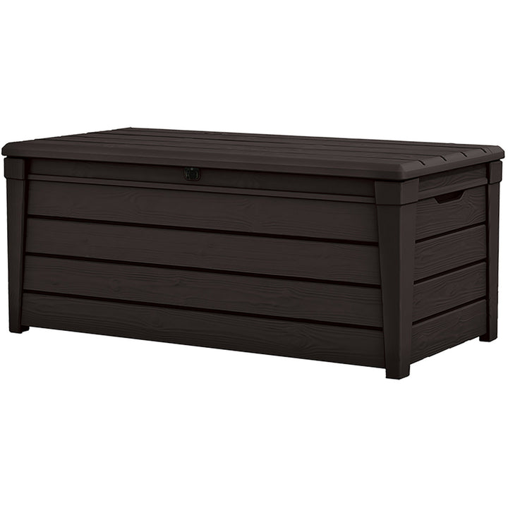 KETER - Baule da giardino marrone BrightWood 454L - h60,3x145x69,7 cm