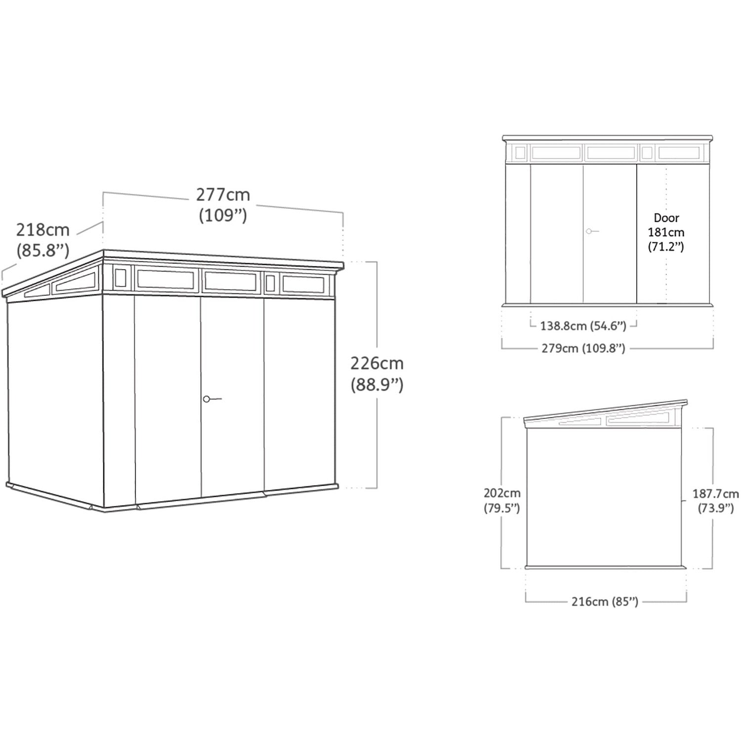 KETER - Casetta da giardino Artisan 9x7 - h226x218x277 cm