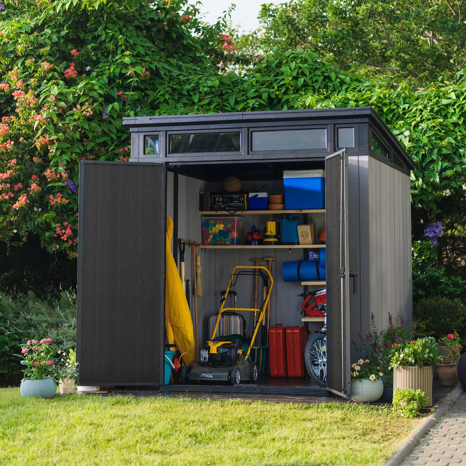 KETER - Casetta da giardino grande grigio Artisan 7x7 - h226x218x214 cm