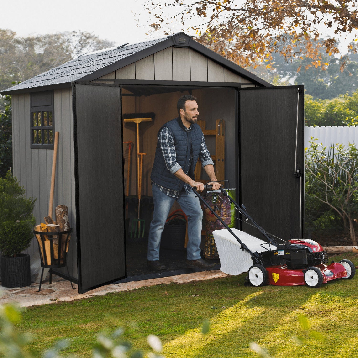KETER - Casetta da giardino grande grigio Oakland 757 - h242x234x230 cm