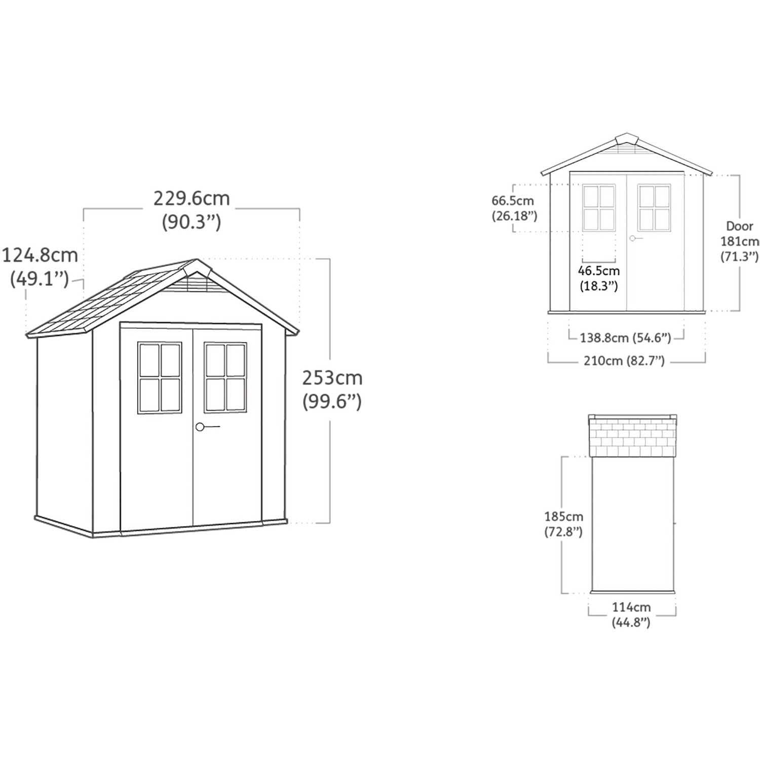 KETER - Casetta da giardino grande grigio Oakland 754 - h253x230x125 cm