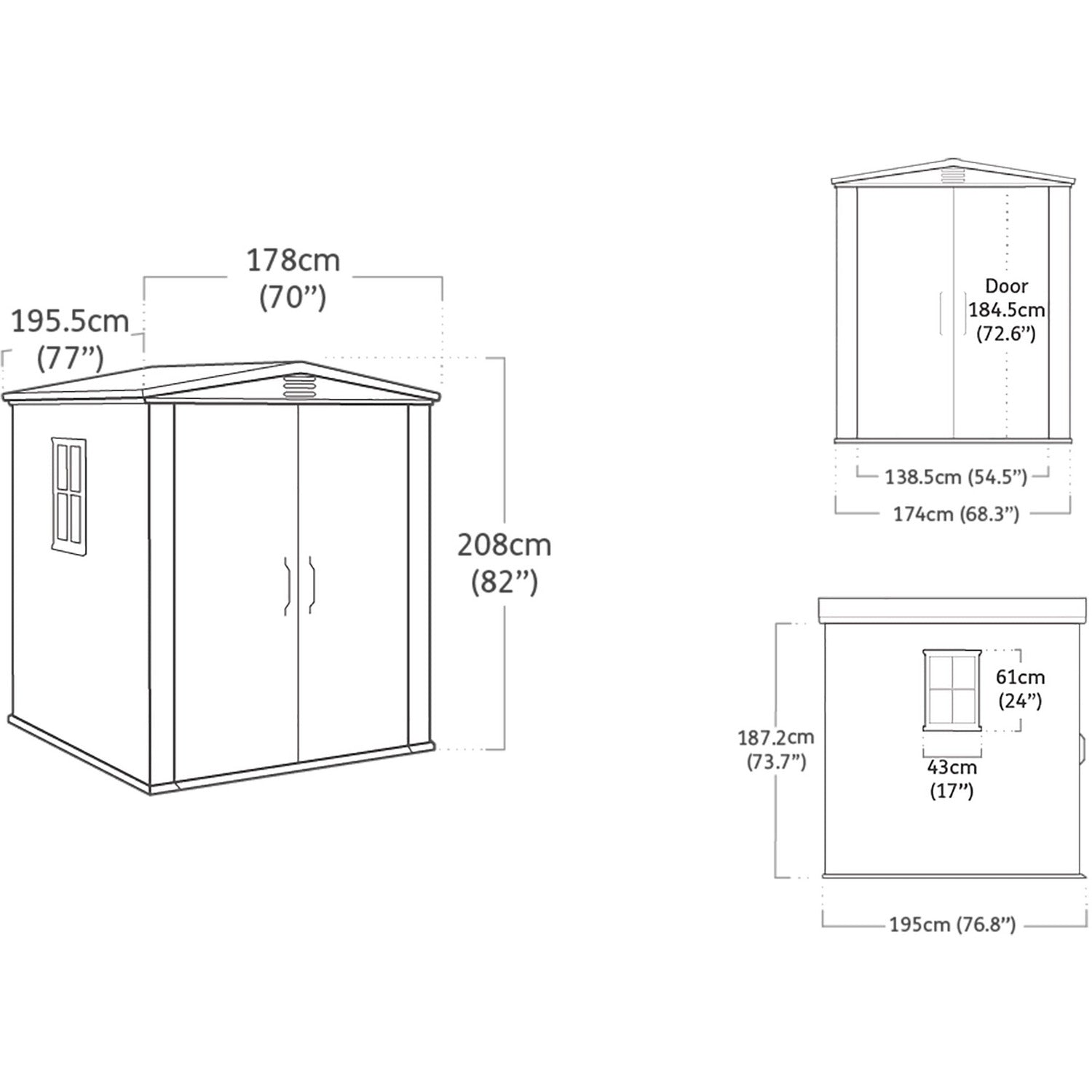 KETER - Casetta da giardino grande beige Factor 6x6 - h208x195,5x178 cm