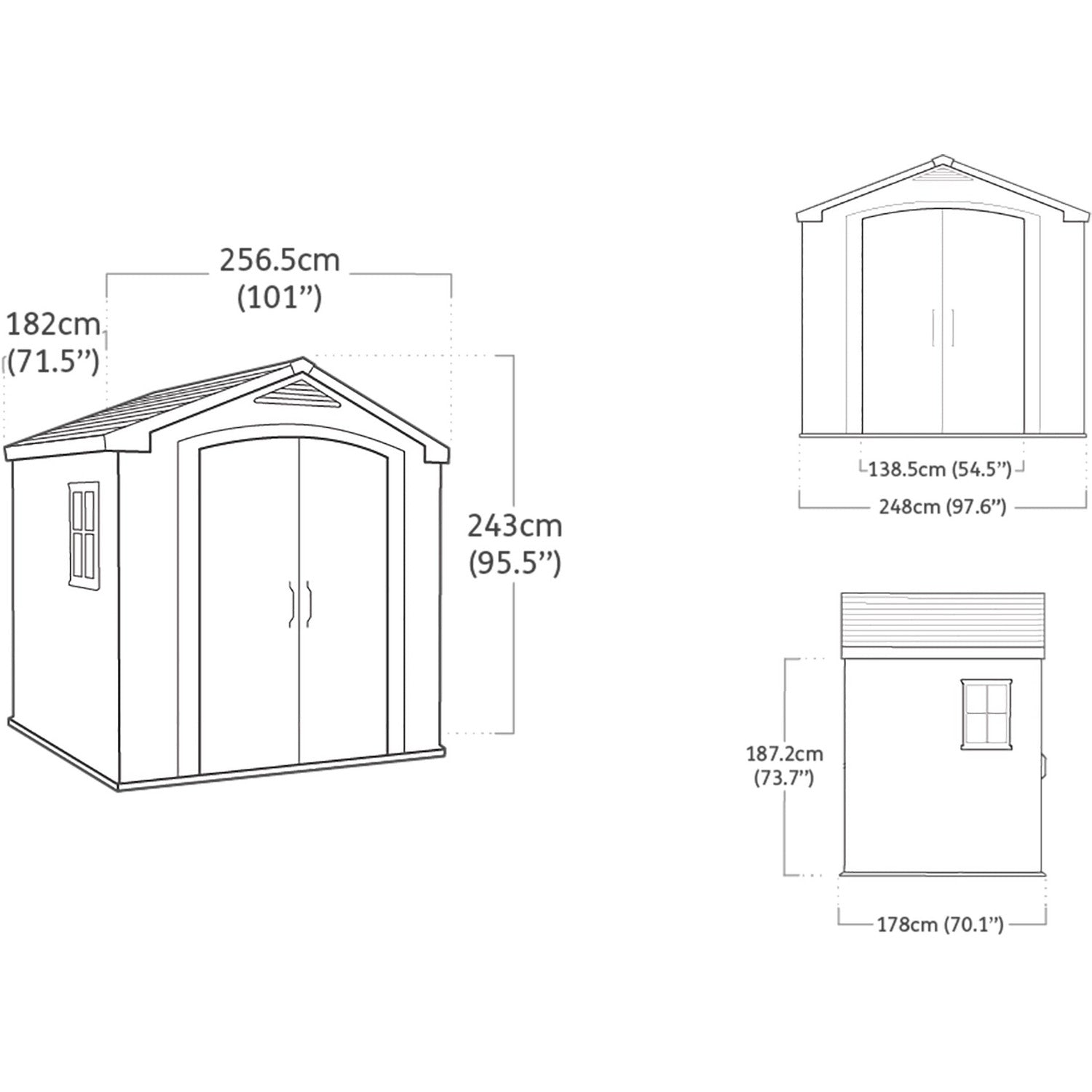 KETER - Casetta da giardino grande beige Factor 8x6 - h243x256,5x182 cm