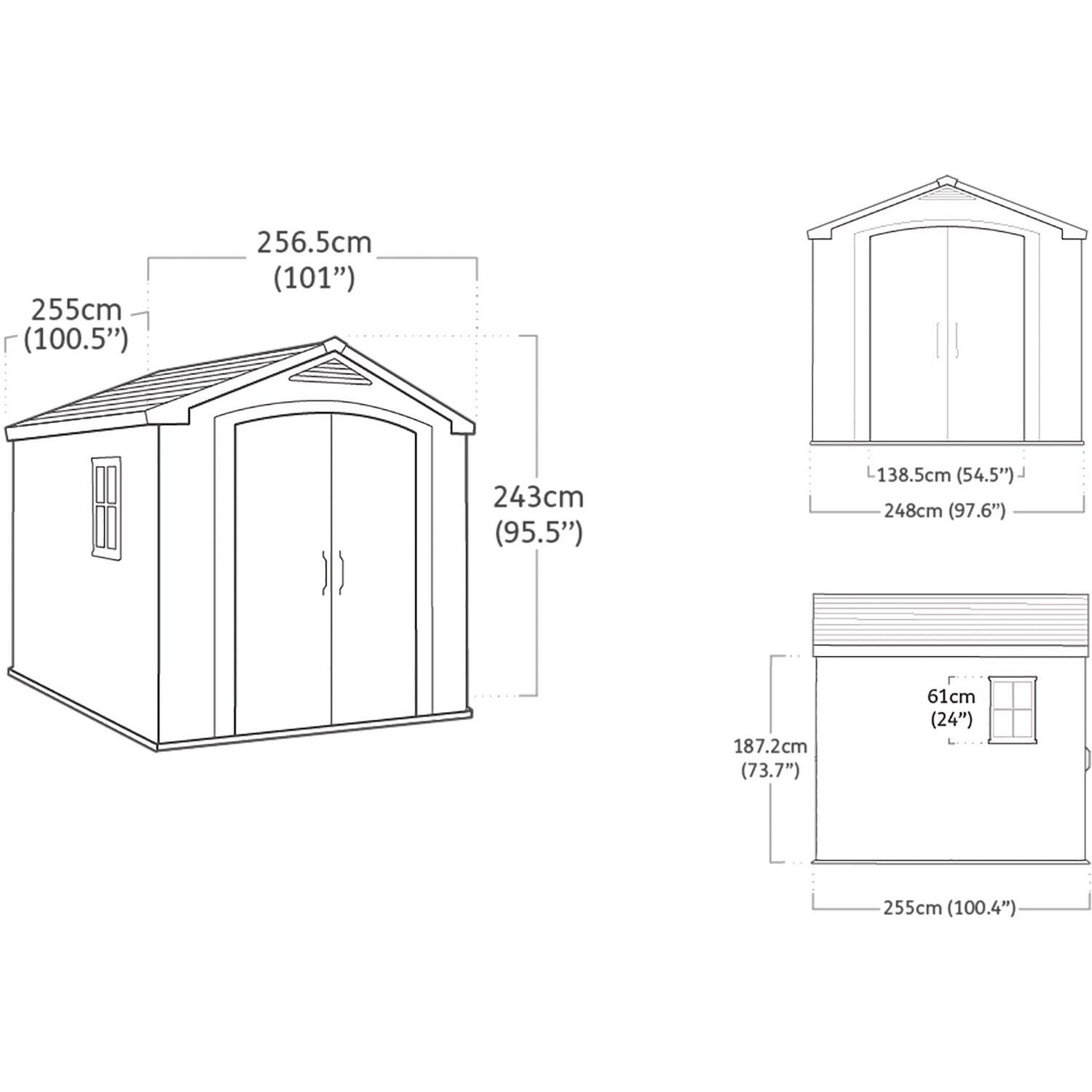 KETER - Casetta da giardino grande beige Factor 8x8 - h243x255x256,5 cm