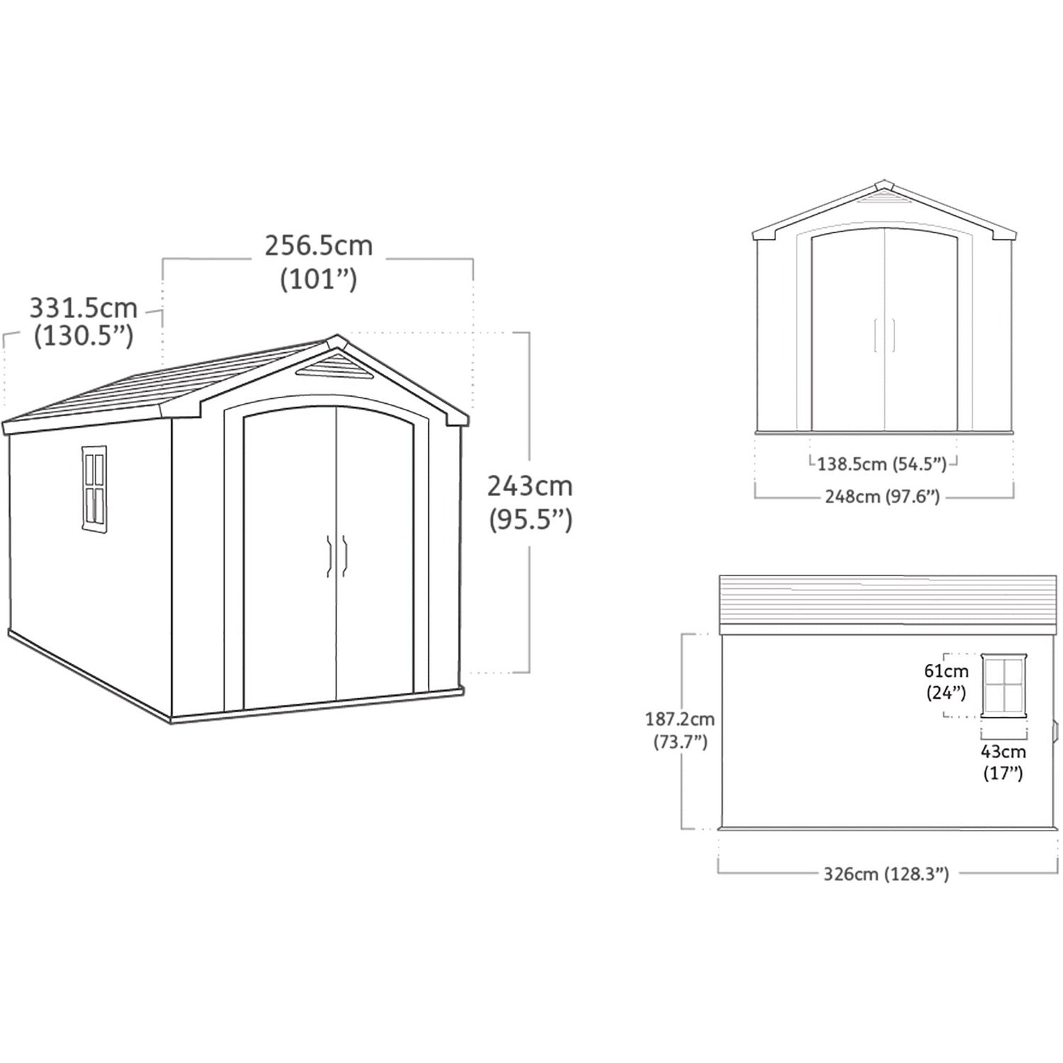 KETER - Casetta da giardino grande beige Factor 8x11 - h243x331,5x256,5 cm