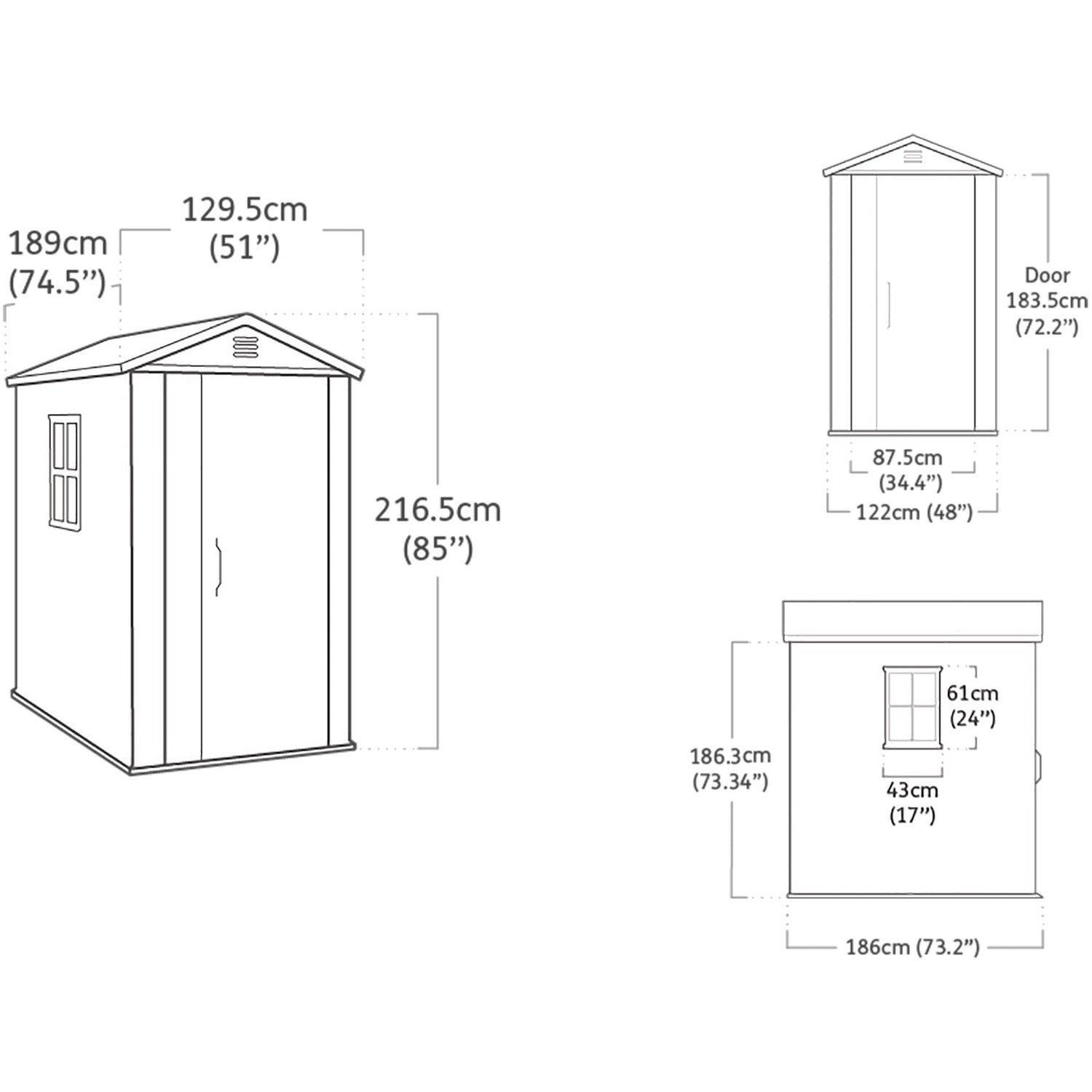 KETER - Casetta da giardino grande beige Factor 4x6 - h216,5x189x129,5 cm