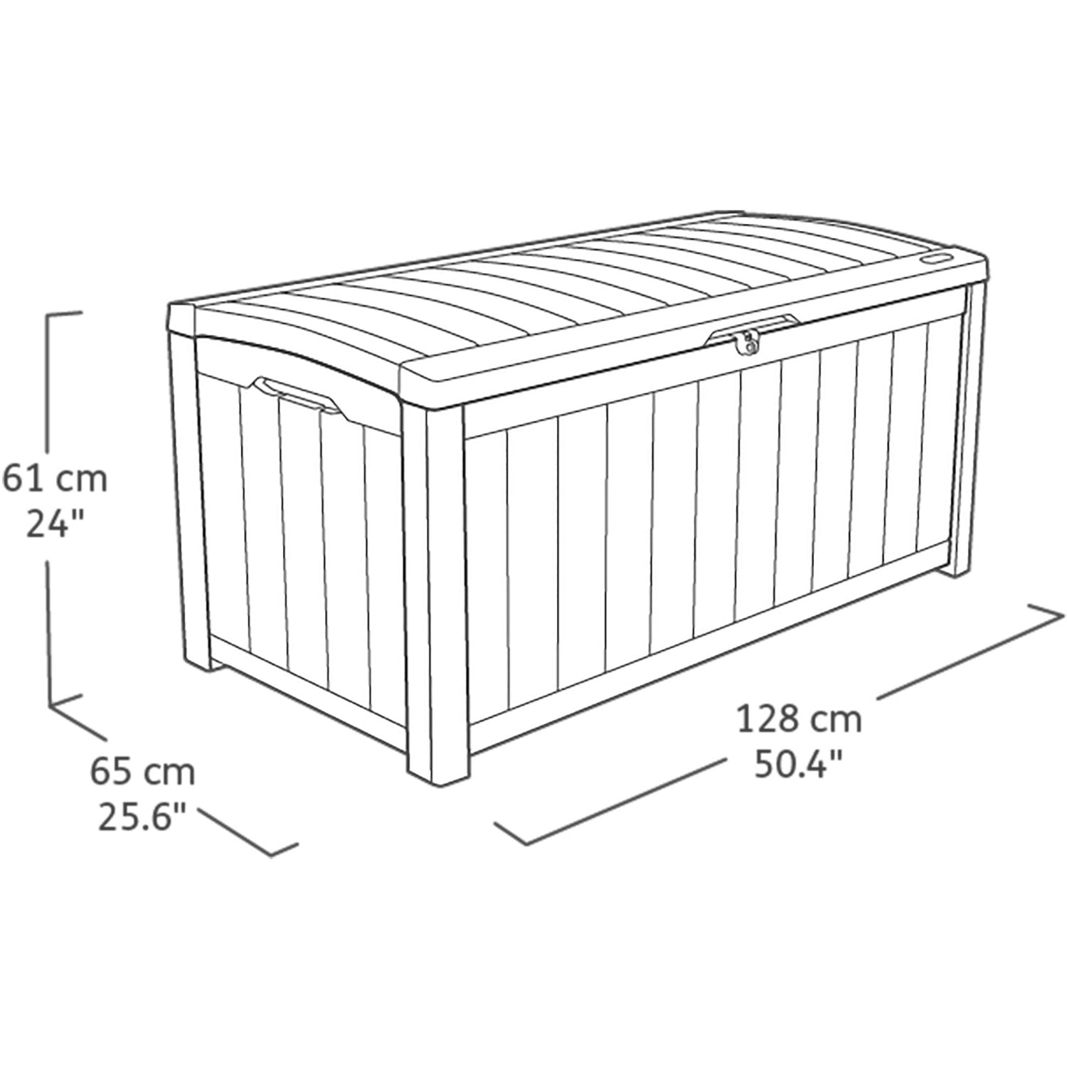 KETER - Baule da giardino marrone GlenWood 390L - h61x128x65 cm