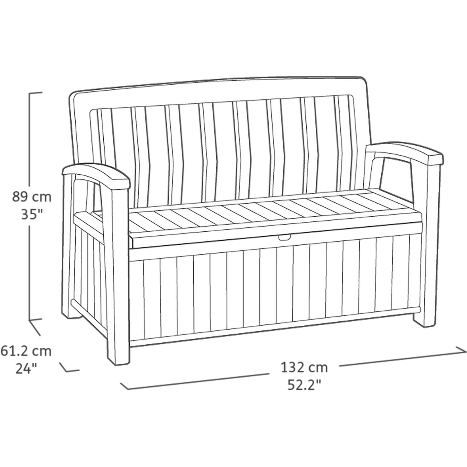 KETER - Cassapanca da giardino bianco Patio - h89x132x61 cm