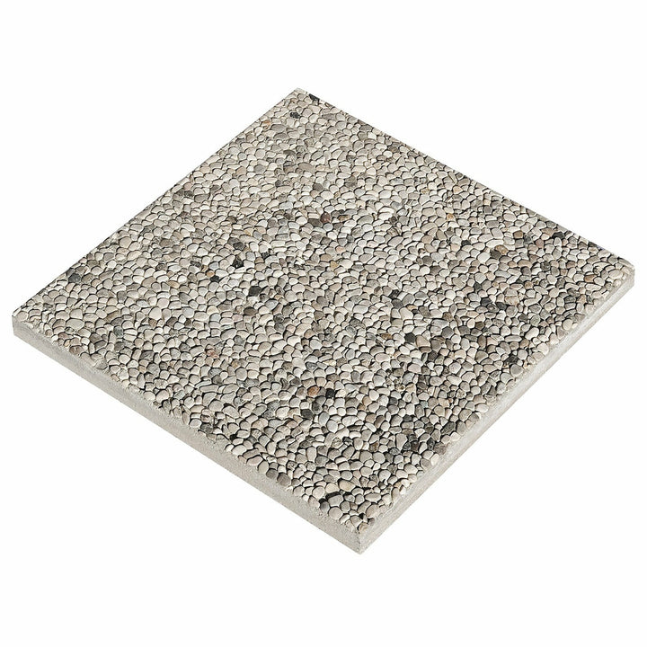CEMENTI VIBRATI - Piastra Base Quadrata in Cemento per Ombrellone in ghiaino - 50x50 cm x spessore 3,7 cm