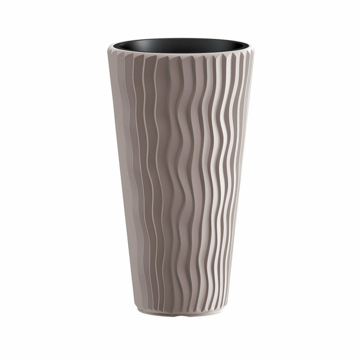 PROSPERPLAST - Vaso tondo sabbia alto Sandy slim - h53 cm x diametro 30 cm