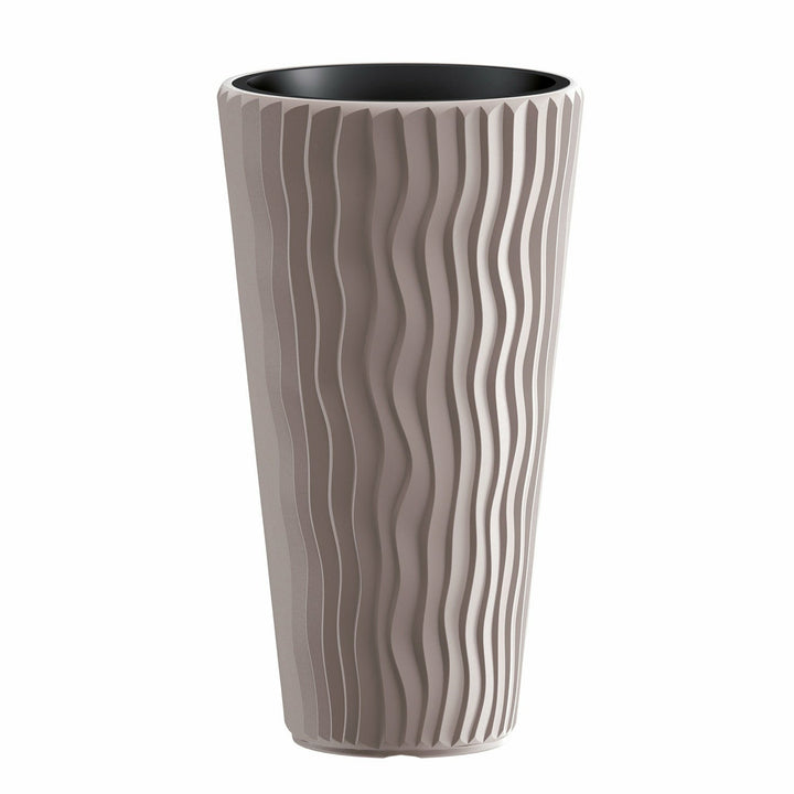 PROSPERPLAST - Vaso tondo sabbia alto Sandy slim - h71 cm x diametro 40cm