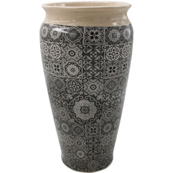 GIARDINI DI MARZO - Vaso in ceramica decorata crema Linea Dea - h30 cm x diametro 15 cm