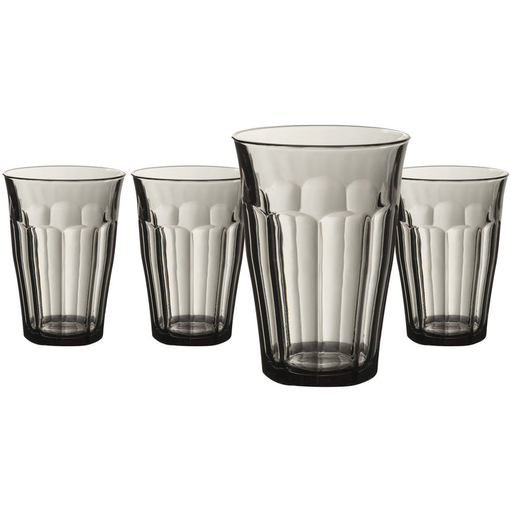 DURALEX - Bicchieri in vetro da tavola Picardie grigio 36 cl - set 4 pezzi