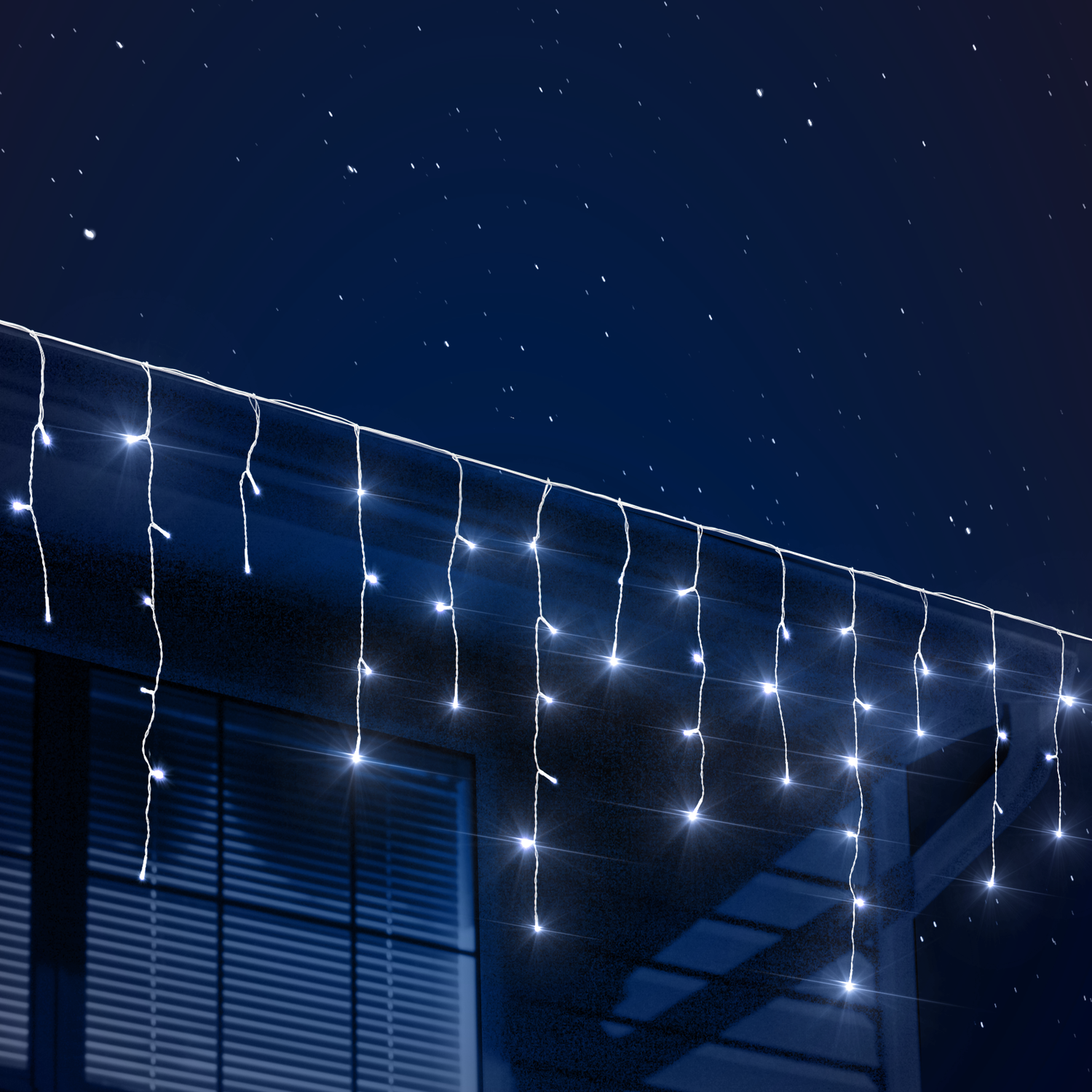 DICTROLUX - Tenda Luminosa Ice Light 75 LED Bianco Freddo – Uso Interno/Esterno