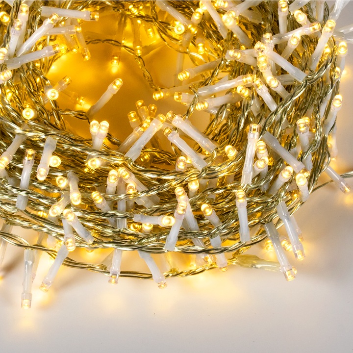 DICTROLUX - Catena Luminosa 500 Led Bianco Caldo - 15 metri di luci