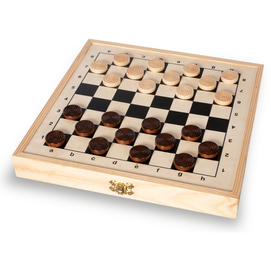 Gioco da tavolo 2 in 1 in legno Dama & Tris