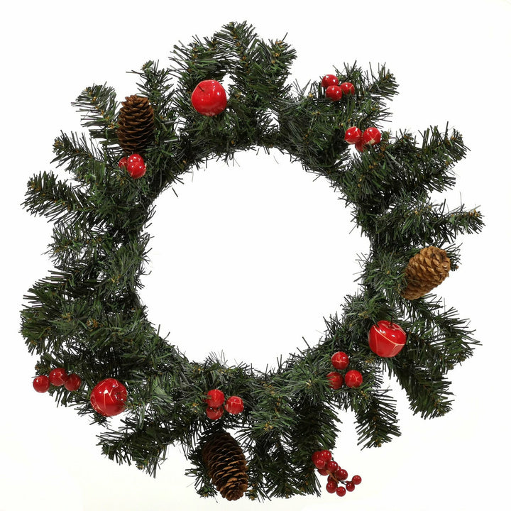 VESTIAMO CASA GRAN NATALE - Ghirlanda con bacche e pigne diametro 36cm - Decorazione natalizia