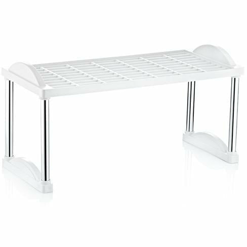 GUSTO CASA - Mensola Salvaspazio in polipropilene con supporti in alluminio - h15x45x20 cm